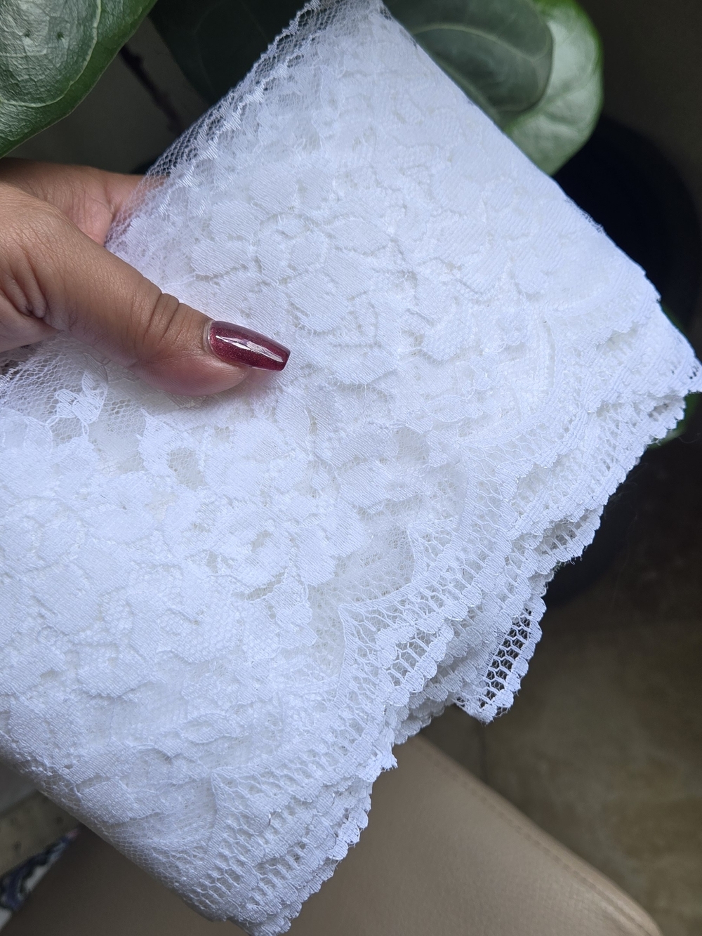 4 1/2" Thick White Raschel LaceBridal, 12 Yards